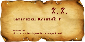 Kaminszky Kristóf névjegykártya